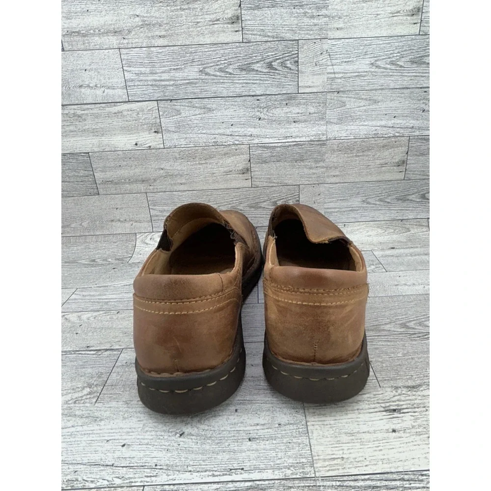 Born Mens Leather Slip On Loafers Brown‎ F33006 Tan Distressed Shoes Size 9.5 41